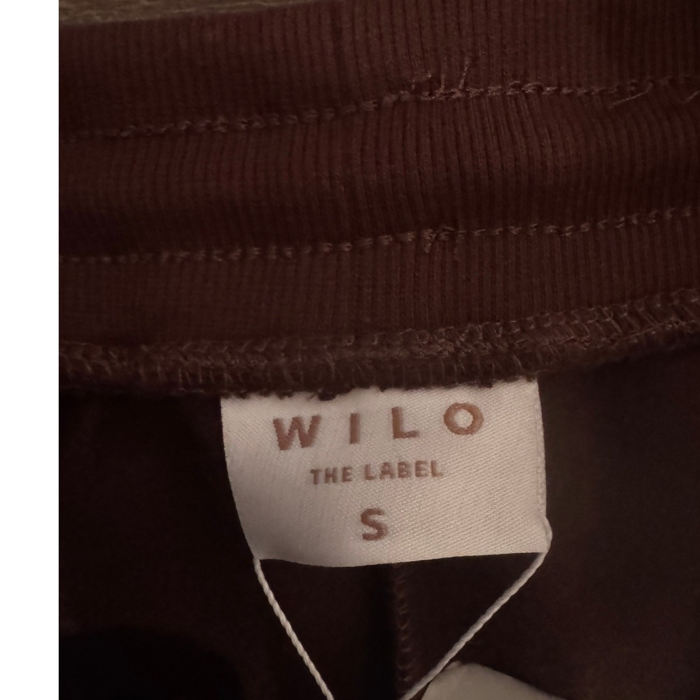Wilo The Label Espresso Brown Wide Leg Side Stripe Sweatpants Small NWT - Picture 5 of 11